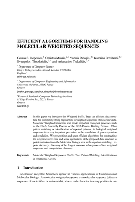 Efficient Algorithms for Handling Molecular Weighted Sequences