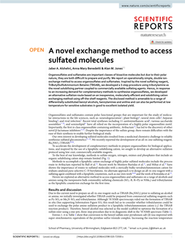 A Novel Exchange Method to Access Sulfated Molecules Jaber A