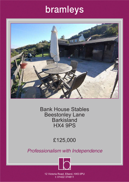 Bank House Stables Beestonley Lane Barkisland HX4 9PS £125,000