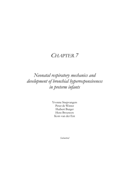 Respiratory Mechanics in Ventilated Preterm Infants: Early Determinants and Outcome