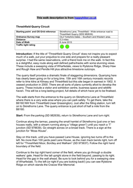 Threshfield Quarry Circuit