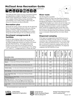 Mccloud Area Recreation Guide