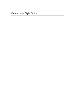 Vietnamese Style Guide