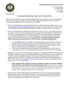 Instructions for Submitting a Debris and Ash Removal Plan