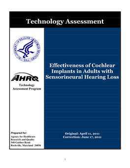 Effectiveness of Cochlear Implants in Adults with Sensorineural Hearing Loss