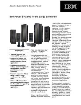 IBM Power Systems for the Large Enterprise