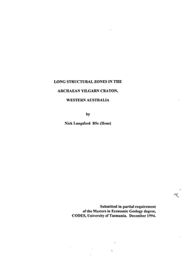 Long Structural Zones in the Archaean Yilgarn Craton, Western Australia