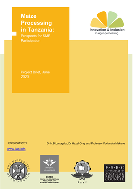 Maize Processing in Tanzania: Prospects for SME Participation