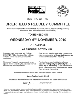 Brierfield & Reedley Committee