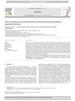 Meriones Unguiculatus) Genome ⁎ Diego A.R