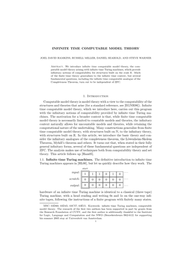 Infinite Time Computable Model Theory