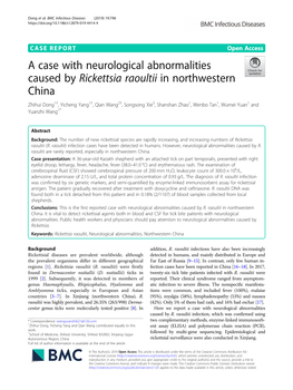 A Case with Neurological Abnormalities Caused by Rickettsia