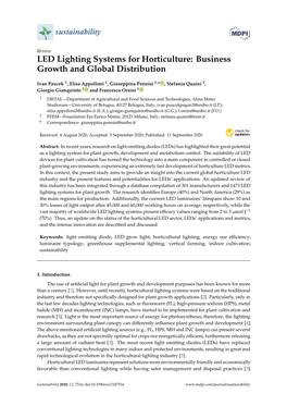 LED Lighting Systems for Horticulture: Business Growth and Global Distribution