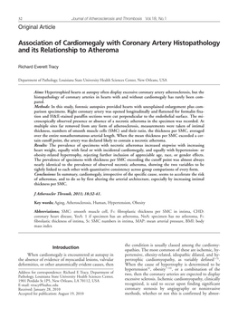 Association of Cardiomegaly with Coronary Artery Histopathology and Its Relationship to Atheroma