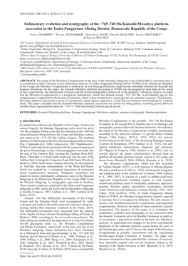 765–740 Ma Kansuki-Mwashya Platform Succession in the Tenke-Fungurume Mining District, Democratic Republic of the Congo