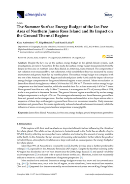 The Summer Surface Energy Budget of the Ice-Free Area of Northern James Ross Island and Its Impact on the Ground Thermal Regime