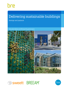 Delivering Sustainable Buildings Savings and Payback