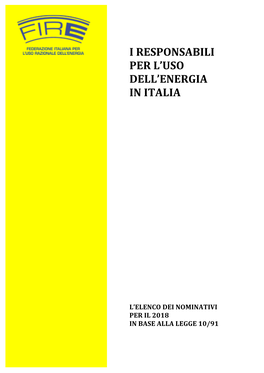 I Responsabili Per L'uso Dell'energia