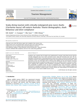 Scuba Diving Tourism with Critically Endangered Grey Nurse Sharks