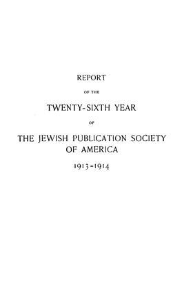 Report of the Jewish Publication Society of America