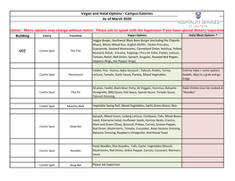 Building UCC Vegan and Halal Options