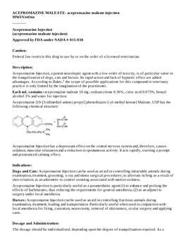 Acepromazine Injection(Acepromazine Maleate Injection)