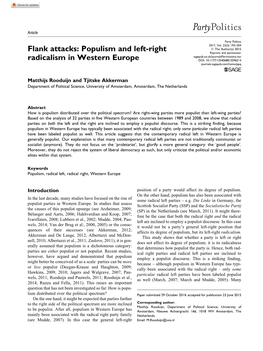 Flank Attacks: Populism and Left-Right Radicalism in Western Europe