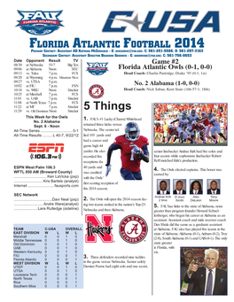 Game Notes 2014.Indd