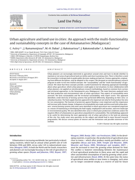 Urban Agriculture and Land Use in Cities: an Approach with the Multi-Functionality