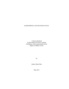 A Thesis Submitted to Kent State University in Partial Fulfillment of the Requirements for the Degree of Master of Arts
