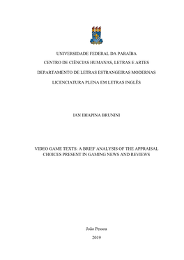 Universidade Federal Da Paraíba Centro De Ciências