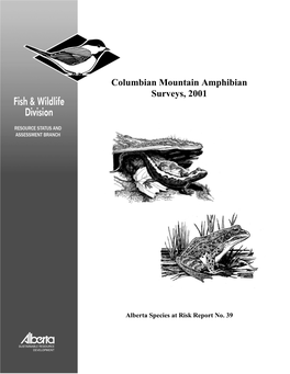 Columbian Mountain Amphibian Surveys, 2001