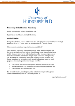 University of Huddersfield Repository