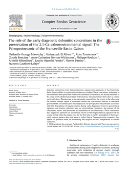 The Role of the Early Diagenetic Dolomitic Concretions in The