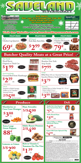 Butcher Quality Meats at a Great Price! $799