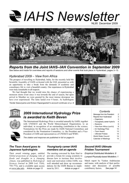 IAHS Newsletter NL95 December 2009