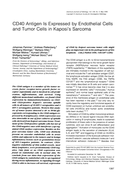 And Tumor Cells in Kaposi's Sarcoma
