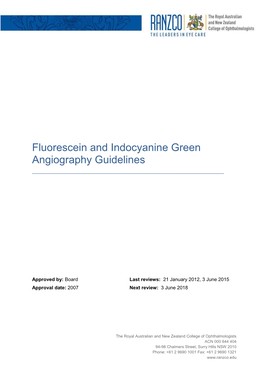 Fluorescein and Indocyanine Green Angiography Guidelines ______