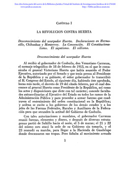 LA REVOLUCION CONTRA HUERTA Desconocimiento Del Usurpador