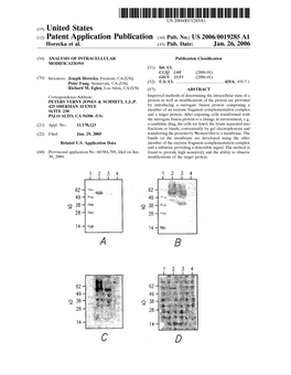 (12) Patent Application Publication (10) Pub. No.: US 2006/0019285 A1 Horecka Et Al