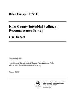 Dalco Passage Oil Spill Final Report