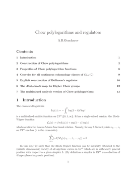 Chow Polylogarithms and Regulators