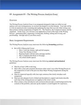 The Writing Process Analysis Essay