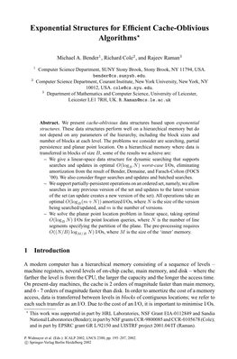 Exponential Structures for Efficient Cache-Oblivious Algorithms