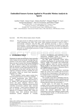 Embedded Sensors System Applied to Wearable Motion Analysis in Sports