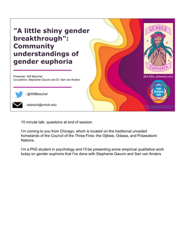 A Little Shiny Gender Breakthrough": Community Understandings of Gender Euphoria