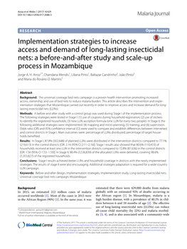 Implementation Strategies to Increase Access and Demand of Long-Lasting