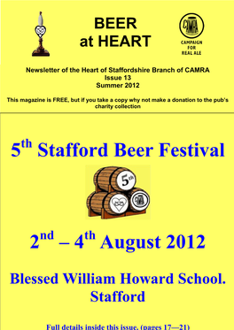 5 Stafford Beer Festival 2 – 4 August 2012