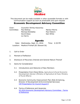 Economic Development Advisory Committee