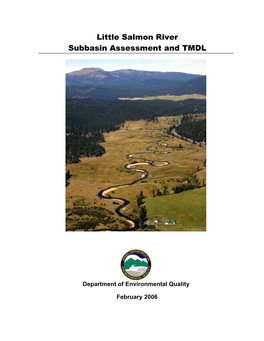 Little Salmon River Subbasin Assessment and TMDL